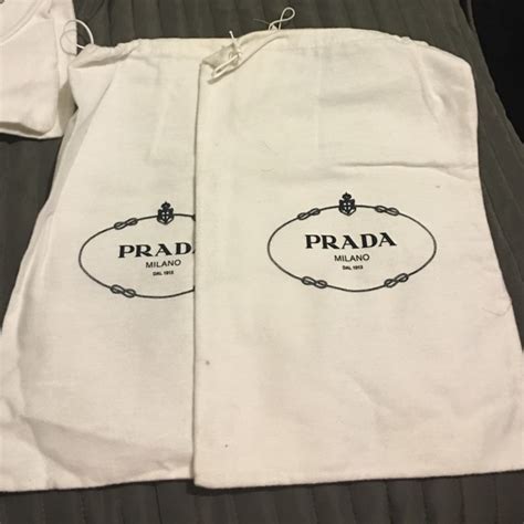 fake white prada|Prada dust bag authentic.